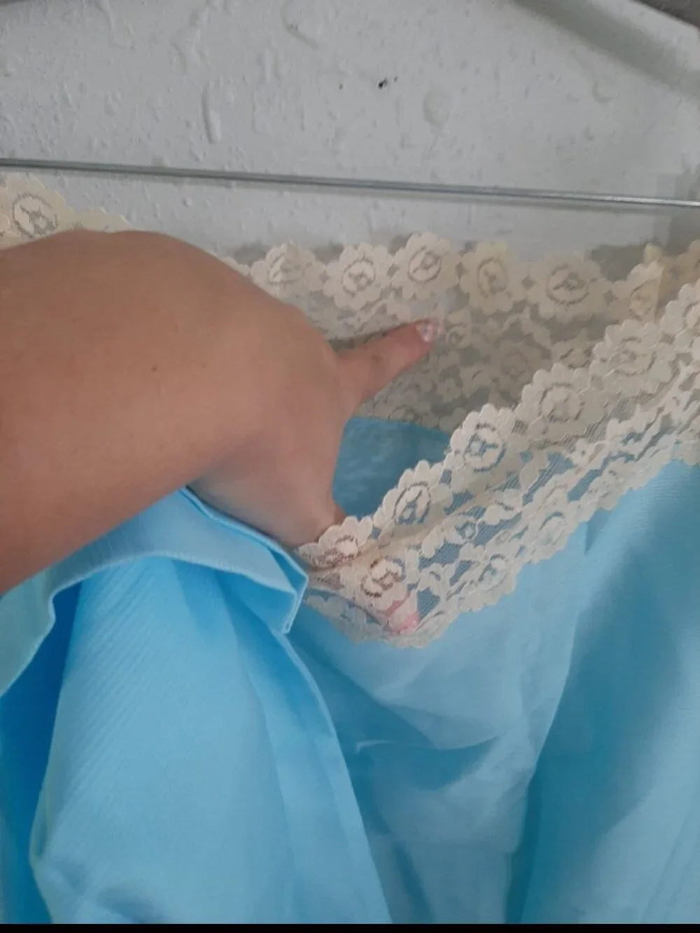 Vintage dorothy douglas flat sheet two pillowcases 50s 60s Tiffany lace mcm
